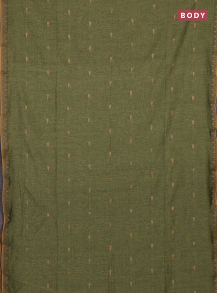 Bengal soft cotton saree light green with allover thread woven buttas and thread woven border
