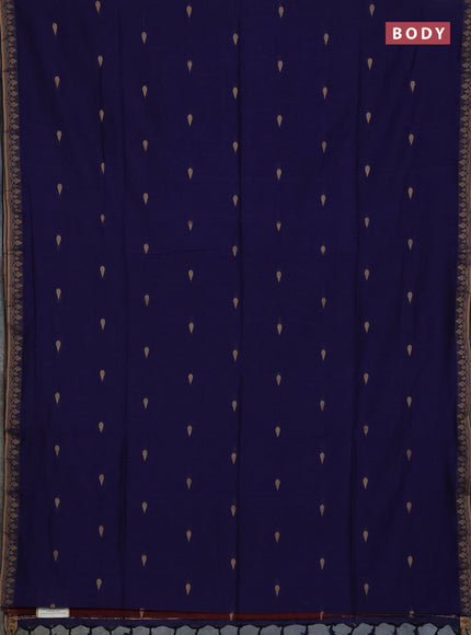 Bengal soft cotton saree violet and maroon with allover thread woven buttas and thread woven border