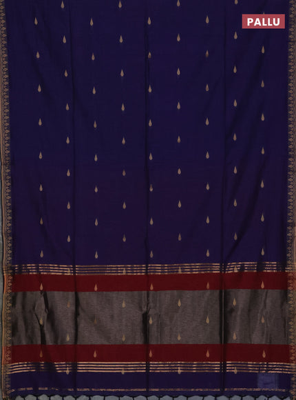 Bengal soft cotton saree violet and maroon with allover thread woven buttas and thread woven border