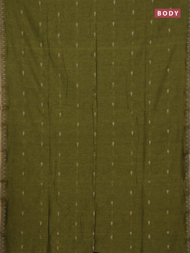 Bengal soft cotton saree light green and purple with allover thread woven buttas and thread woven border