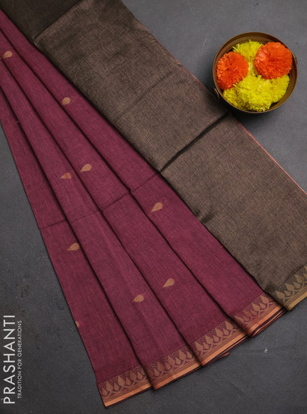 Bengal soft cotton saree light pink with allover thread woven buttas and thread woven border