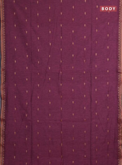 Bengal soft cotton saree light pink with allover thread woven buttas and thread woven border