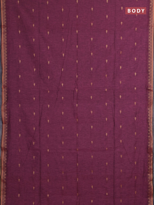 Bengal soft cotton saree light pink with allover thread woven buttas and thread woven border