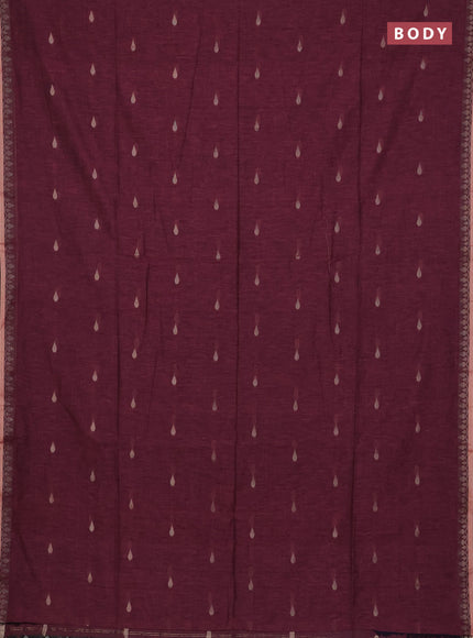 Bengal soft cotton saree light pink and navy blue with allover thread woven buttas and thread woven border
