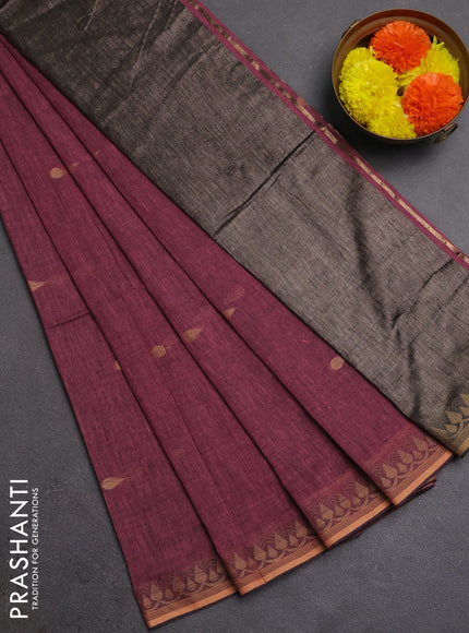 Bengal soft cotton saree light pink with allover thread woven buttas and thread woven border