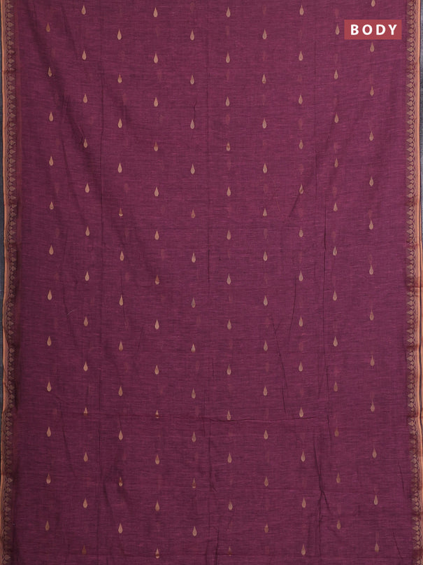 Bengal soft cotton saree light pink with allover thread woven buttas and thread woven border