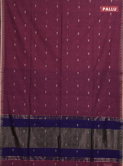 Bengal soft cotton saree light pink and violet with allover thread woven buttas and thread woven border