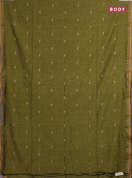 Bengal soft cotton saree light green with allover thread woven buttas and thread woven border