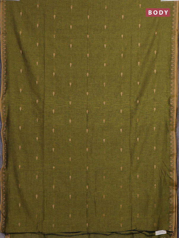 Bengal soft cotton saree light green with allover thread woven buttas and thread woven border
