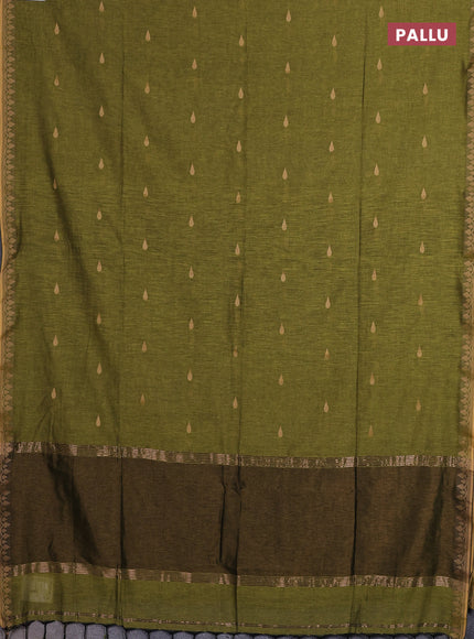 Bengal soft cotton saree light green with allover thread woven buttas and thread woven border