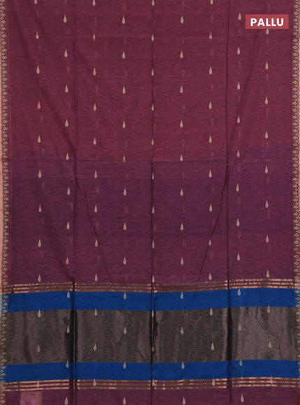 Bengal soft cotton saree light pink and cs blue with allover thread woven buttas and thread woven border