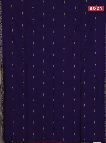 Bengal soft cotton saree violet and purple with allover thread woven buttas and thread woven border