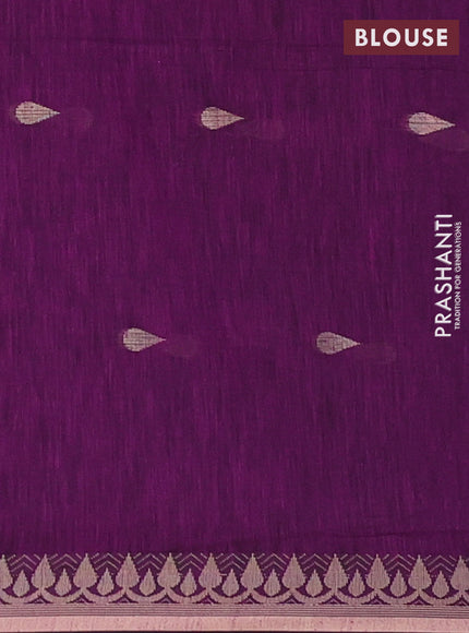 Bengal soft cotton saree violet and purple with allover thread woven buttas and thread woven border