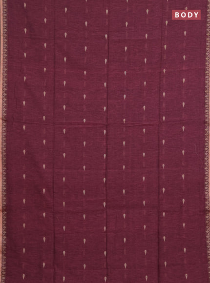 Bengal soft cotton saree light pink and green with allover thread woven buttas and thread woven border