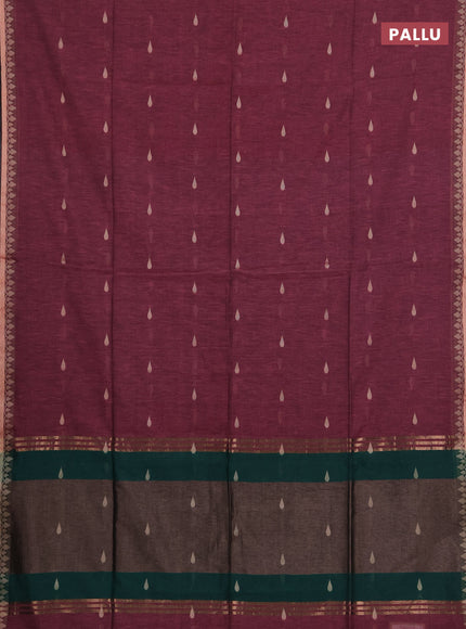 Bengal soft cotton saree light pink and green with allover thread woven buttas and thread woven border