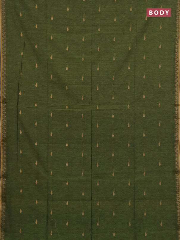 Bengal soft cotton saree light green and purple with allover thread woven buttas and thread woven border