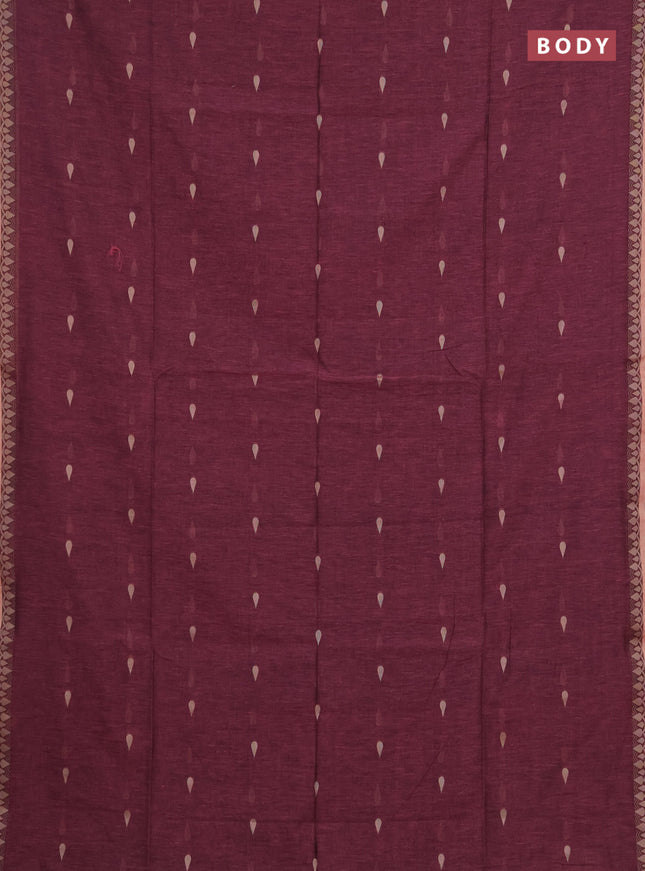 Bengal soft cotton saree light pink and green with allover thread woven buttas and thread woven border