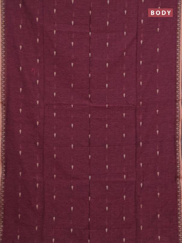 Bengal soft cotton saree light pink and green with allover thread woven buttas and thread woven border