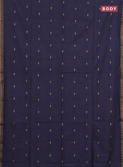 Bengal soft cotton saree grey with allover thread woven buttas and thread woven border