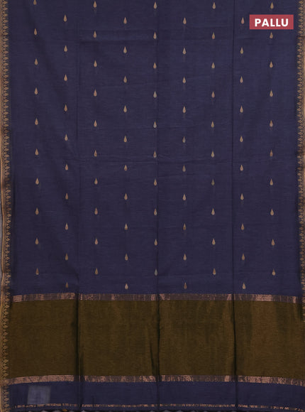 Bengal soft cotton saree grey with allover thread woven buttas and thread woven border