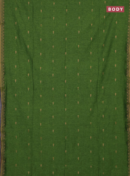 Bengal soft cotton saree light green with allover thread woven buttas and thread woven border