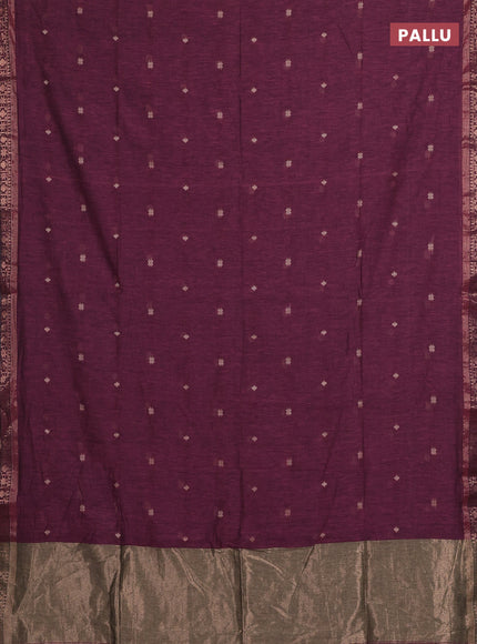 Bengal soft cotton saree mauve pink with allover thread woven buttas and zari woven border