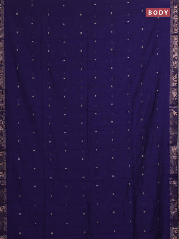 Bengal soft cotton saree violet with allover thread woven buttas and zari woven border