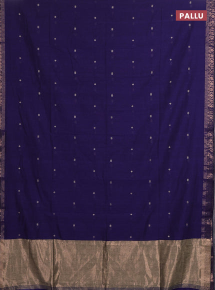 Bengal soft cotton saree violet with allover thread woven buttas and zari woven border