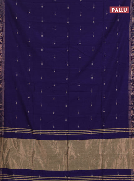 Bengal soft cotton saree violet with allover thread woven buttas and zari woven border