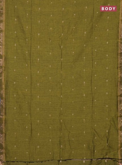 Bengal soft cotton saree light green with allover thread woven buttas and zari woven border