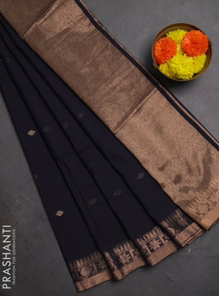 Bengal soft cotton saree deep jamun shade with allover thread woven buttas and zari woven border