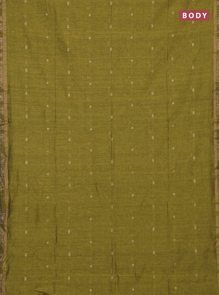 Bengal soft cotton saree light green with allover thread woven buttas and zari woven border