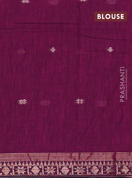 Bengal soft cotton saree purple with allover thread woven buttas and zari woven border