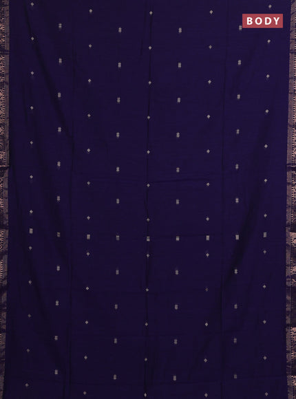 Bengal soft cotton saree violet with allover thread woven buttas and zari woven border