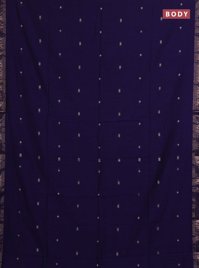 Bengal soft cotton saree violet with allover thread woven buttas and zari woven border