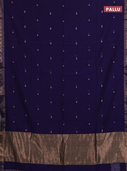 Bengal soft cotton saree violet with allover thread woven buttas and zari woven border
