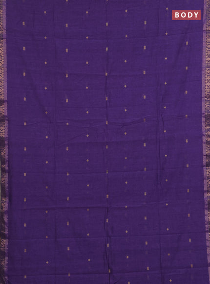 Bengal soft cotton saree lavender with allover thread woven buttas and zari woven border
