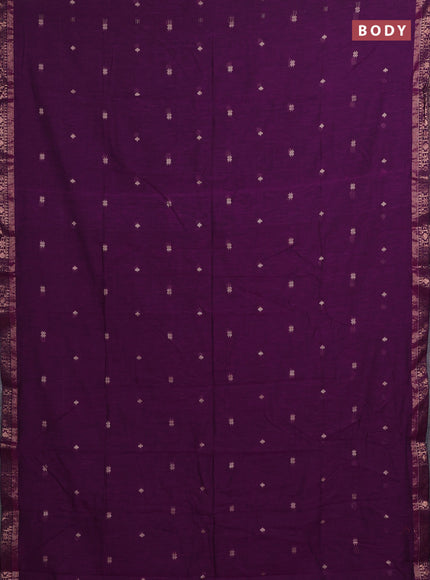 Bengal soft cotton saree magenta pink with allover thread woven buttas and zari woven border