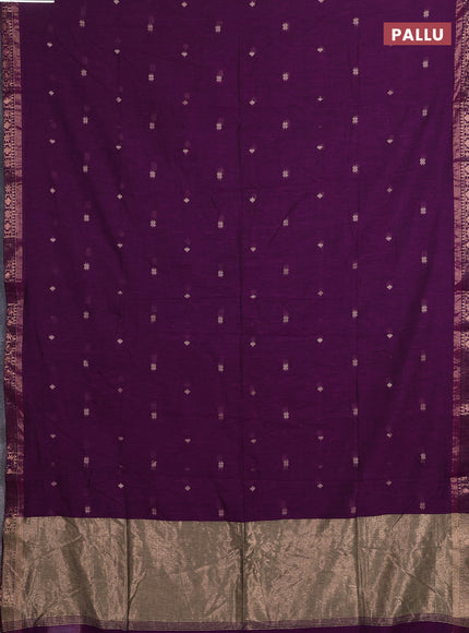 Bengal soft cotton saree magenta pink with allover thread woven buttas and zari woven border