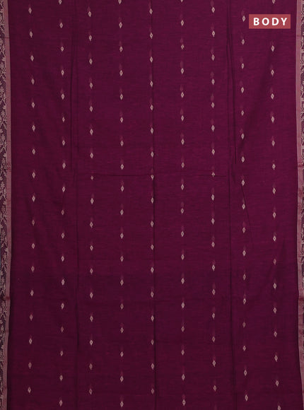 Bengal soft cotton saree magenta pink with allover thread woven buttas and thread woven border