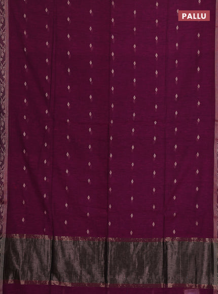 Bengal soft cotton saree magenta pink with allover thread woven buttas and thread woven border