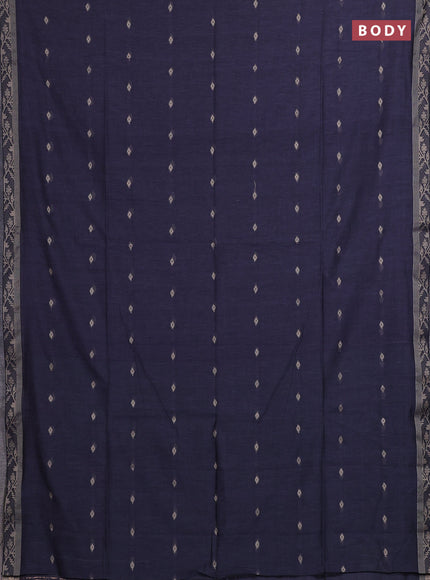 Bengal soft cotton saree grey with allover thread woven buttas and thread woven border