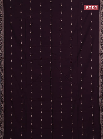 Bengal soft cotton saree deep purple with allover thread woven buttas and thread woven border