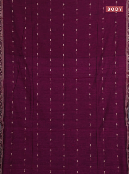 Bengal soft cotton saree magenta pink with allover thread woven buttas and thread woven border