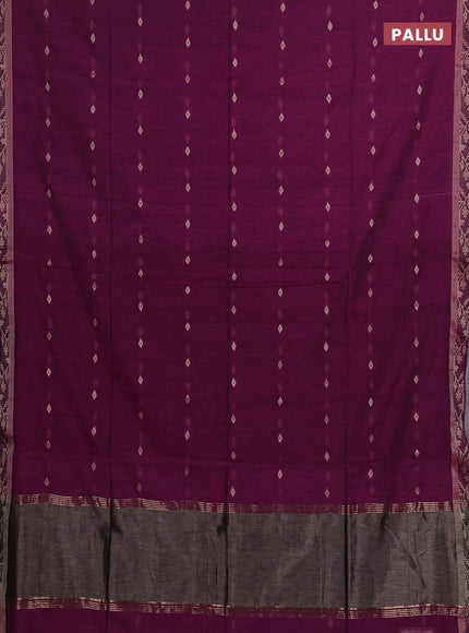 Bengal soft cotton saree magenta pink with allover thread woven buttas and thread woven border