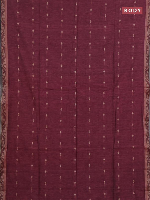 Bengal soft cotton saree mauve pink with allover thread woven buttas and thread woven border