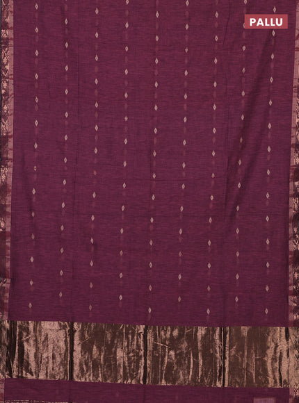 Bengal soft cotton saree mauve pink with allover thread woven buttas and zari woven border