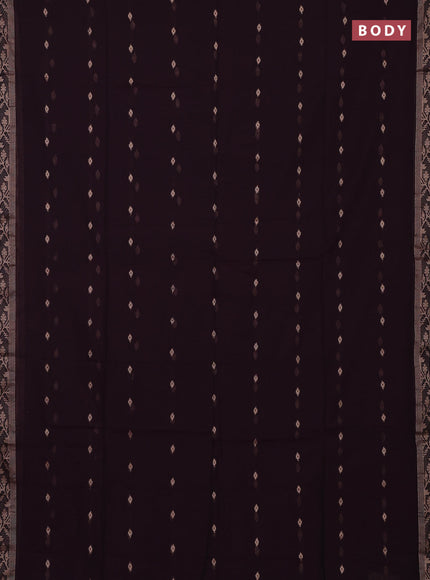 Bengal soft cotton saree deep purple with allover thread woven buttas and thread woven border