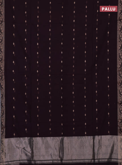 Bengal soft cotton saree deep purple with allover thread woven buttas and thread woven border