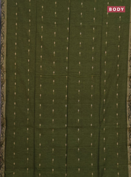 Bengal soft cotton saree light green with allover thread woven buttas and thread woven border